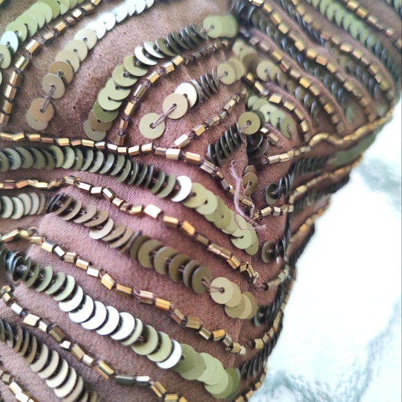 Adriana Pappell Bronze beaded strapless mini - Picture 6 of 11